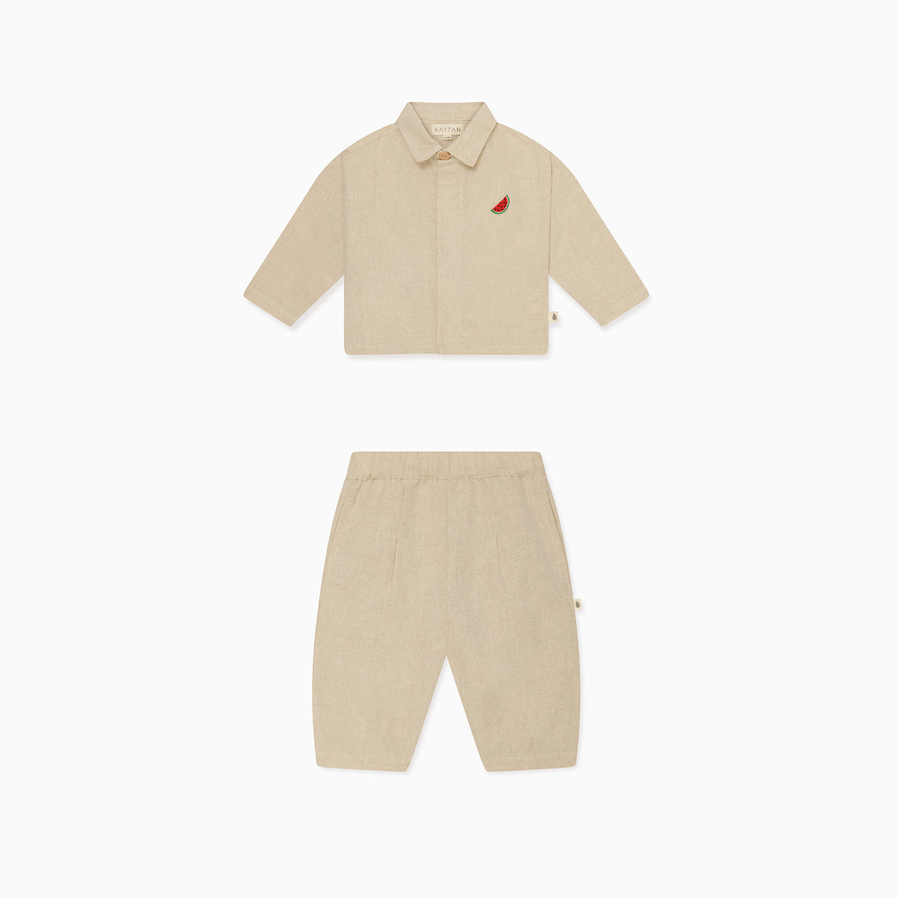 Linen SET Shirt and Pants | Watermelon Embroidery