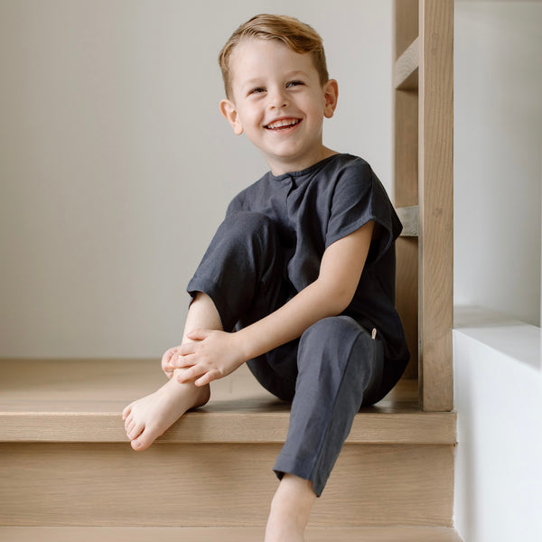 Linen Charcoal Playsuit