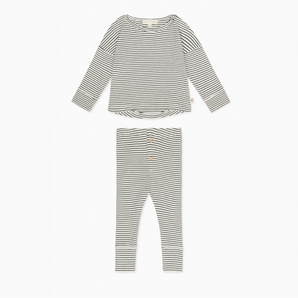 Organic Cotton Stripe SET | Cream & Black