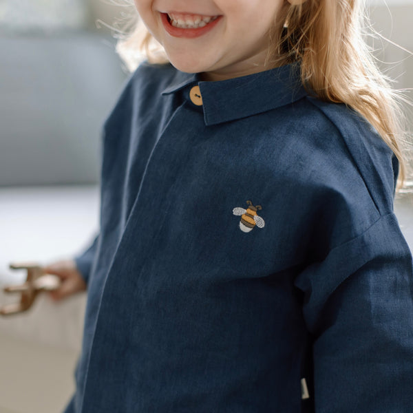 Linen SET Shirt and Pants | Bee Embroidery
